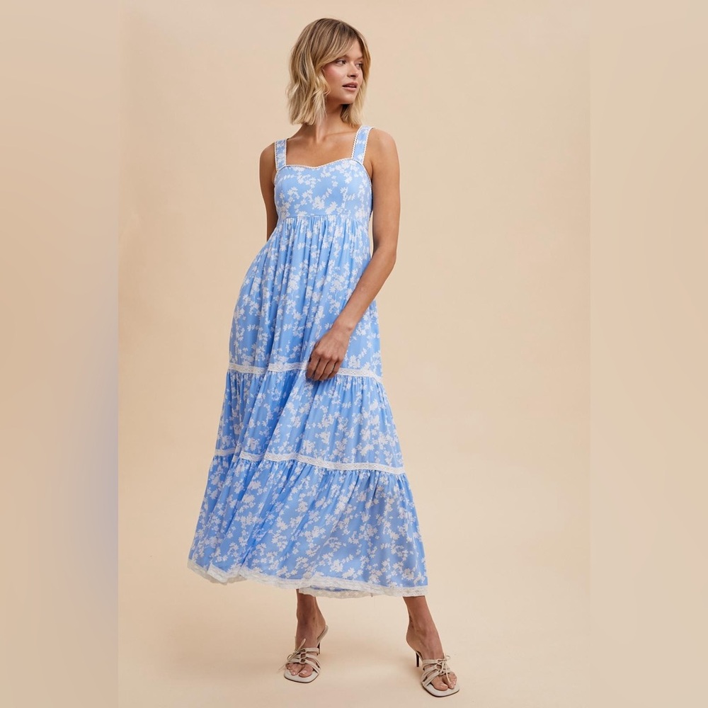 IN LOOM Floral Blue Maxi Dress